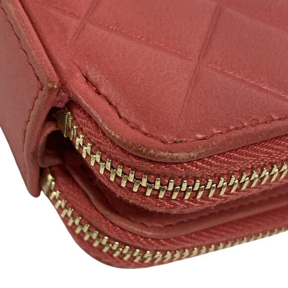 Auth CHANEL Matelasse / Diamond CC - Pink Lambskin Other Style Wallet - Picture 8 of 13